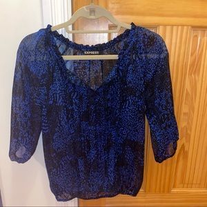 NWOT Express Blue Longsleeve Top